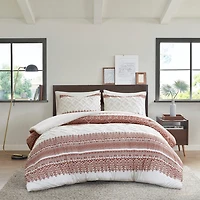 INK+IVY Mila 3 Piece Cotton Duvet Cover Set with Chenille Tufting
