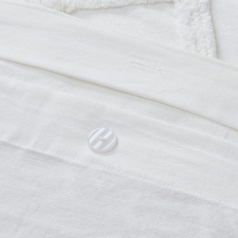 INK+IVY Mila 3 Piece Cotton Duvet Cover Set with Chenille Tufting