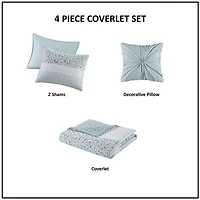 Madison Park Evian Seersucker 4-pc. Hypoallergenic Quilt Set