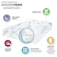 Madison Park Essentials Printed Satin Sheet Set