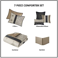 Madison Park Blaine 7-pc. Jacquard Comforter Set