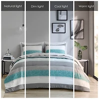 Madison Park Essentials Deacon Modern Stripe Comforter Set with Sheets