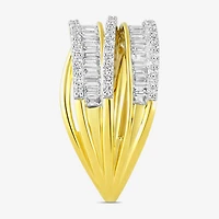 I/ I2 Womens 1 CT. T.W. Lab Grown White Diamond 14K Gold Over Silver Cocktail Ring