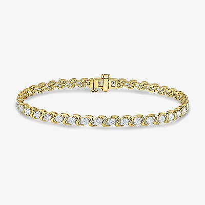 (I / I2) Womens 3 CT. T.W. Lab Grown White Diamond 14K Gold Over Silver Tennis Bracelet