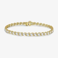 (I / I2) Womens 3 CT. T.W. Lab Grown White Diamond 14K Gold Over Silver Tennis Bracelet