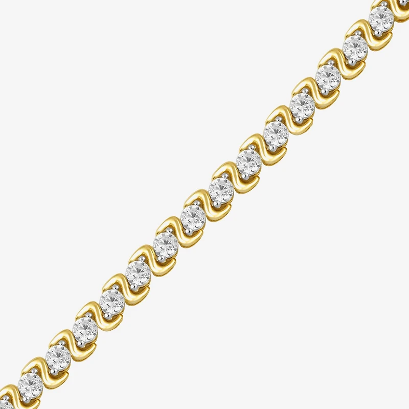 (I / I2) Womens 3 CT. T.W. Lab Grown White Diamond 14K Gold Over Silver Tennis Bracelet