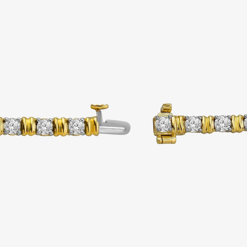 (I / I2) Womens 3 CT. T.W. Lab Grown White Diamond 14K Gold Over Silver Tennis Bracelet