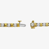 (I / I2) Womens 3 CT. T.W. Lab Grown White Diamond 14K Gold Over Silver Tennis Bracelet