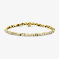 (I / I2) Womens 3 CT. T.W. Lab Grown White Diamond 14K Gold Over Silver Tennis Bracelet