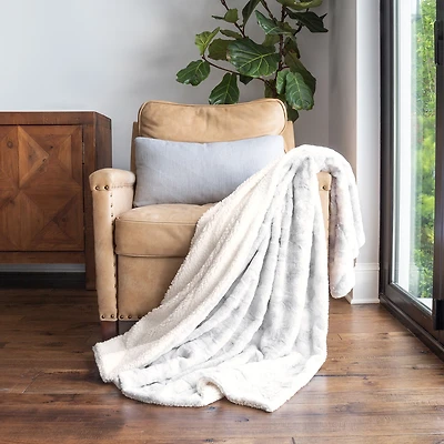 Casual Comfort Faux Fur Tie Dye Reversible Extra Weight Throw Blanket