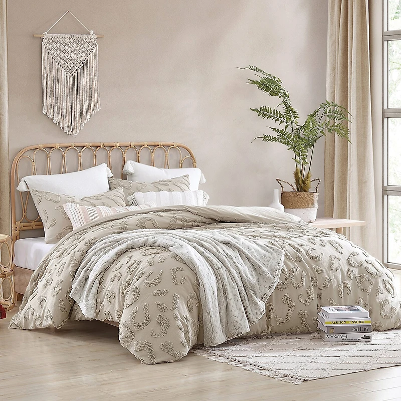 Peri Home Chenille Leopard Easy Care Duvet Cover Set