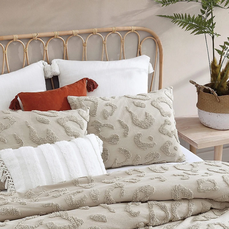 Peri Home Chenille Leopard Easy Care Duvet Cover Set