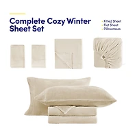 Sweet Home Collection Ultra Soft Microplush Solid Fleece Deep Pocket Sheet Set