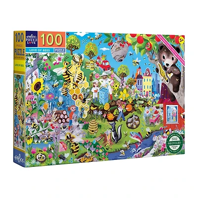 Eeboo Love Of Bees 100 Piece Jigsaw 100-pc. Puzzle