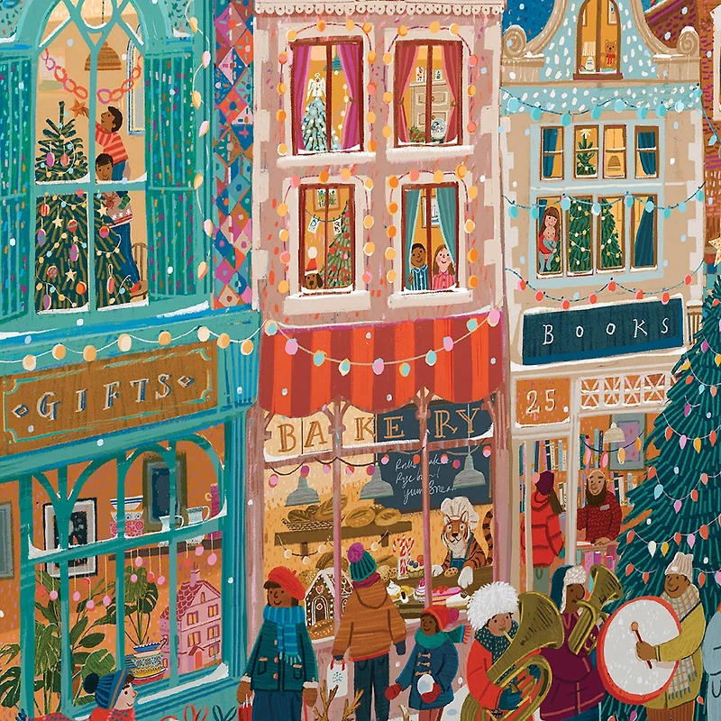 Eeboo Piece And Love A Happy Holiday 1000 Piece Square Adult Jigsaw 1000-pc. Puzzle