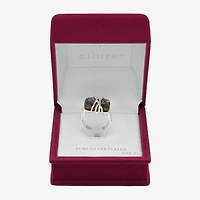 Sparkle Allure Womens Green Abalone Pure Silver Over Brass Cocktail Ring