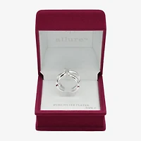 Sparkle Allure Womens 5.5MM Cubic Zirconia Pure Silver Over Brass Crossover Band