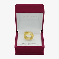 Sparkle Allure Womens 4MM Cubic Zirconia 14K Gold Over Brass Crossover Band