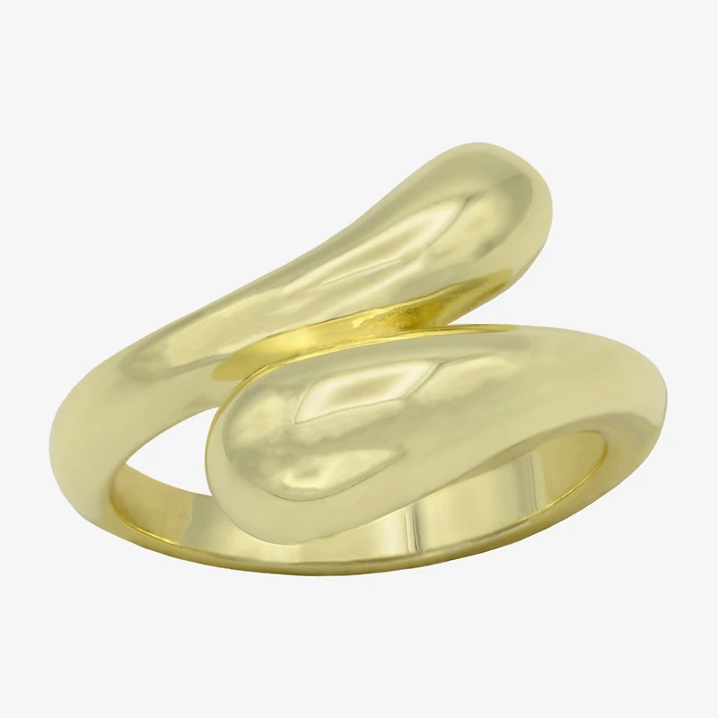 Sparkle Allure Womens 12.5mm 14K Gold Over Brass Bypass Band