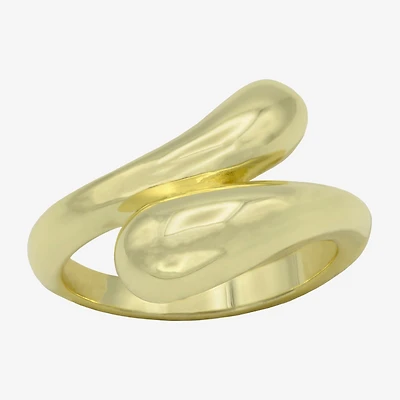 Sparkle Allure Womens 12.5mm 14K Gold Over Brass Bypass Band
