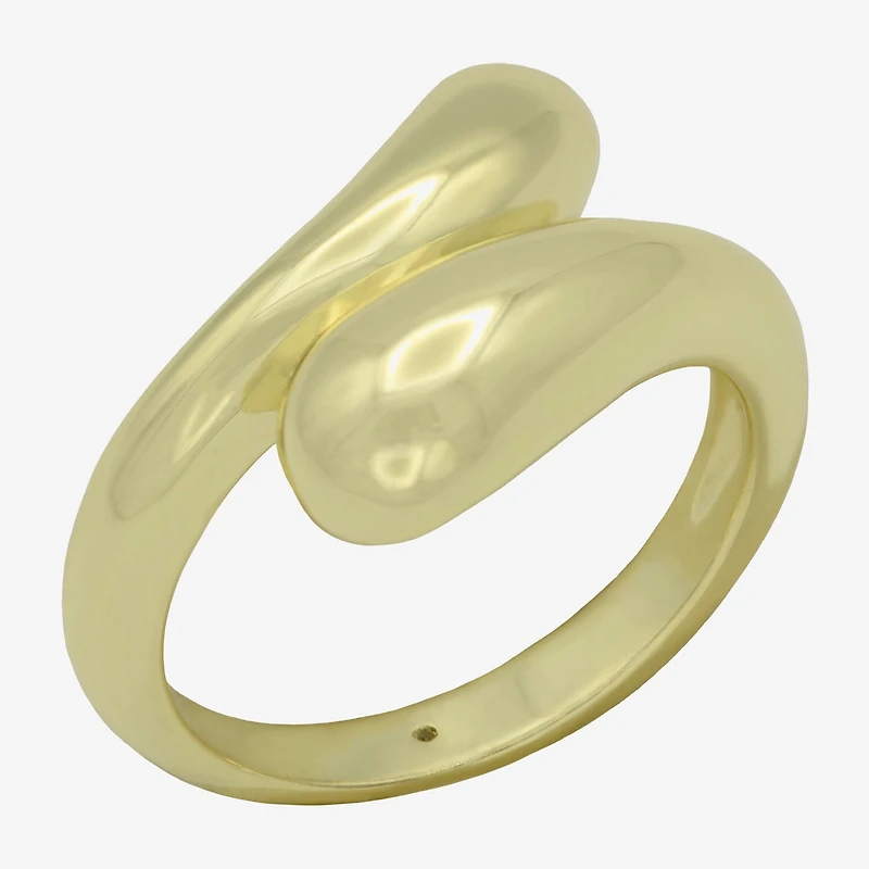 Sparkle Allure Womens 12.5mm 14K Gold Over Brass Bypass Band