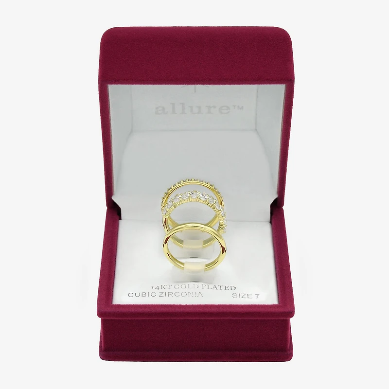Sparkle Allure Womens 8MM Cubic Zirconia 14K Gold Over Brass Marquise Eternity Band
