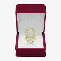 Sparkle Allure Womens 8MM Cubic Zirconia 14K Gold Over Brass Marquise Eternity Band