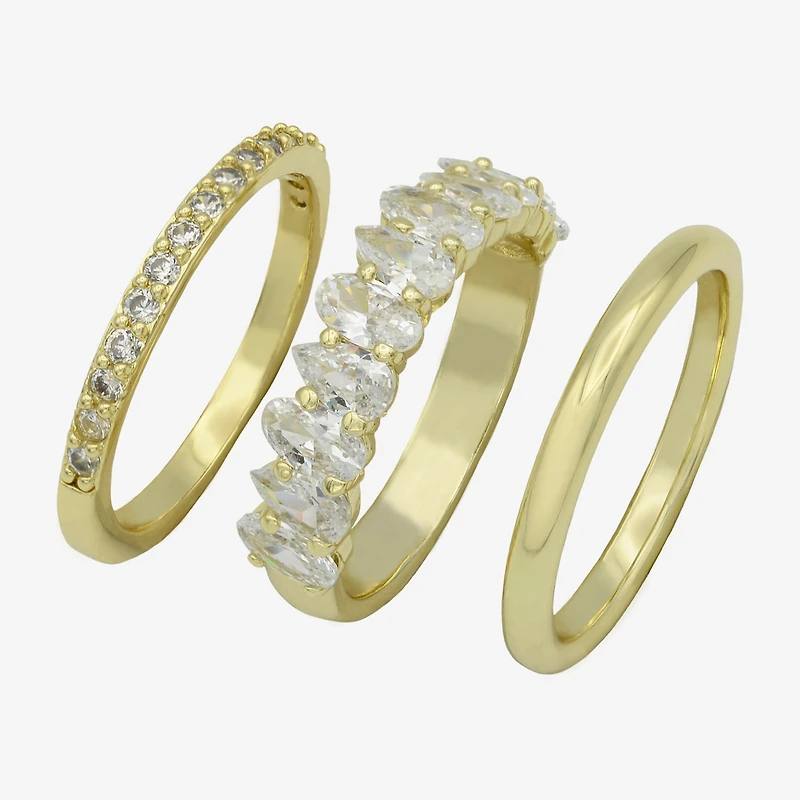 Sparkle Allure Womens 8MM Cubic Zirconia 14K Gold Over Brass Marquise Eternity Band