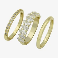 Sparkle Allure Womens 8MM Cubic Zirconia 14K Gold Over Brass Marquise Eternity Band