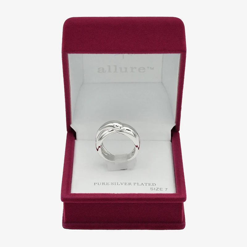 Sparkle Allure Womens 4.5MM Pure Silver Over Brass Band