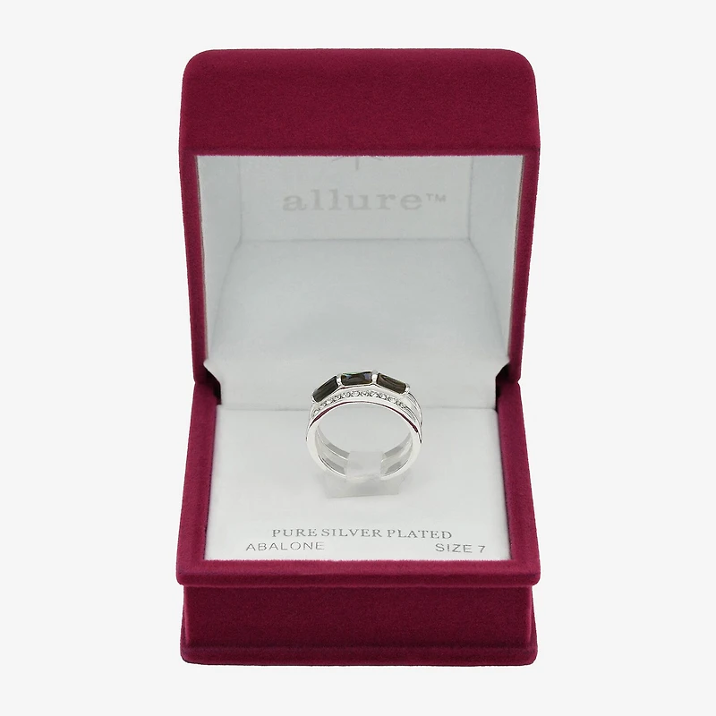 Sparkle Allure Womens 8MM Crystal Pure Silver Over Brass Band