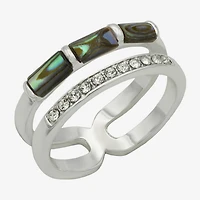 Sparkle Allure Womens 8MM Crystal Pure Silver Over Brass Band