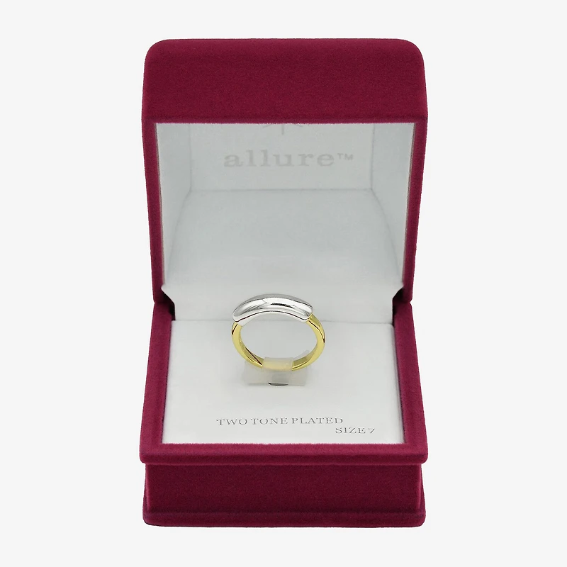 Sparkle Allure Womens 3.5MM 14K Gold Over Brass Pure Silver Band