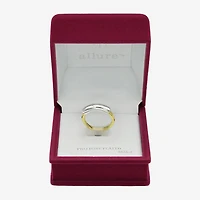 Sparkle Allure Womens 3.5MM 14K Gold Over Brass Pure Silver Band