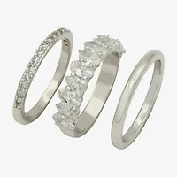 Sparkle Allure Womens 8MM Cubic Zirconia Pure Silver Over Brass Marquise Eternity Band