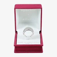 Sparkle Allure Dome Womens 6MM Pure Silver Over Brass Band