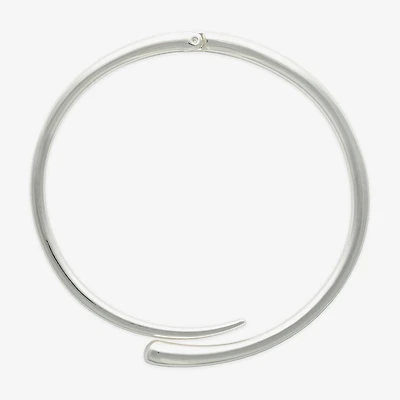 Bold Elements Silver Tone Womens 10 Inch Collar Necklace