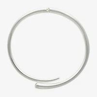 Bold Elements Silver Tone Womens 10 Inch Collar Necklace