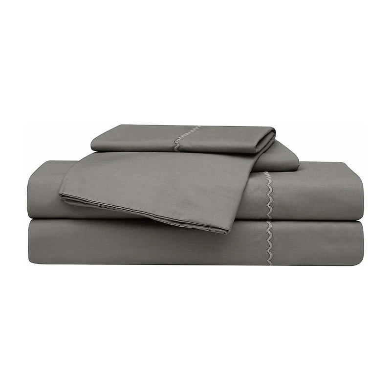 Oceanfront Resort Wavy Hem Solid Percale Sheet Set