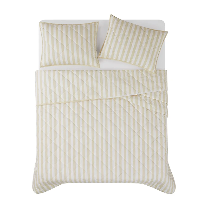 Brooklyn Loom Levi Stripe Easy Care Quilt Set