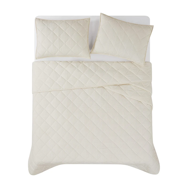 Brooklyn Loom Pinstripe Easy Care Quilt Set