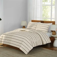 Brooklyn Loom Hayward Stripe Easy Care Quilt Set