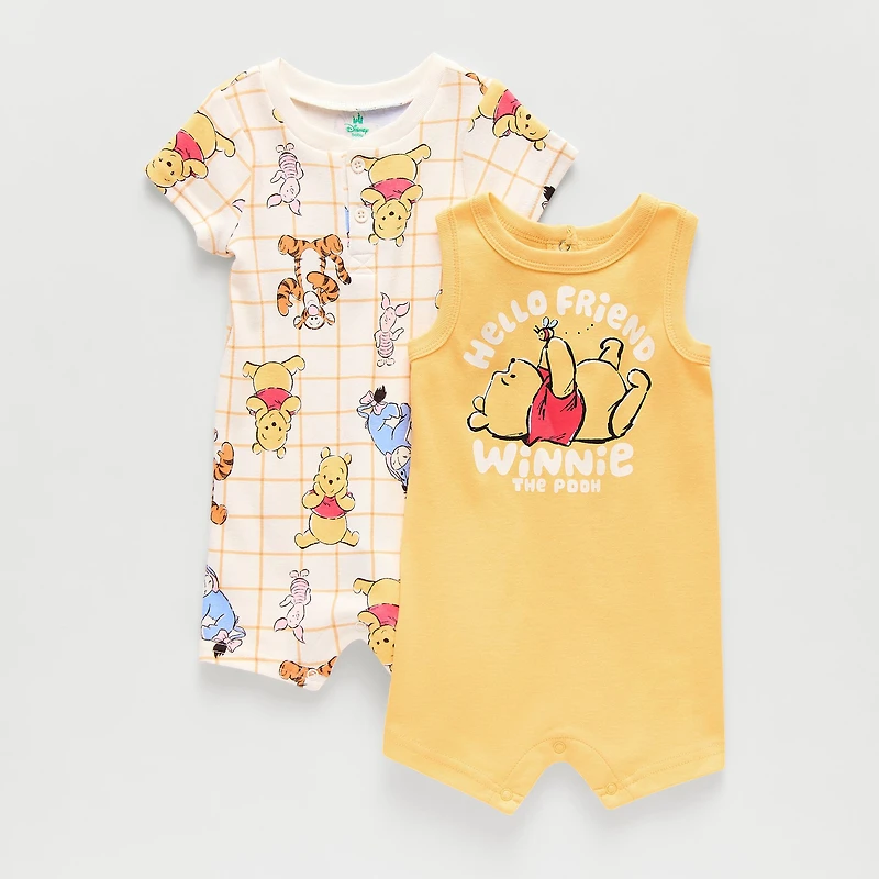 Baby Boys Winnie The Pooh Short Sleeve 2-pc. Romper