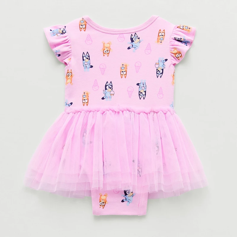 Baby Girls Short Sleeve Bluey Tutu Dress