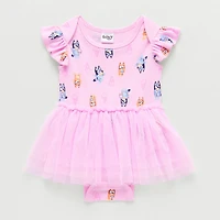 Baby Girls Short Sleeve Bluey Tutu Dress