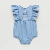 Okie Dokie Chambray Baby Girls Sleeveless Romper