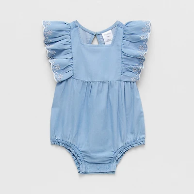 Okie Dokie Chambray Baby Girls Sleeveless Romper