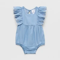 Okie Dokie Chambray Baby Girls Sleeveless Romper