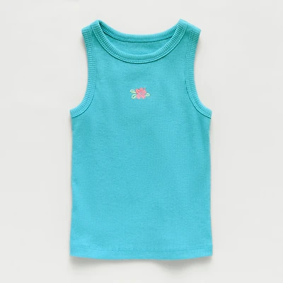 Okie Dokie Toddler & Little Girls Round Neck Sleeveless Tank Top