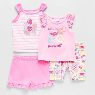 Little Lass Toddler Girls 4-pc. Short Set